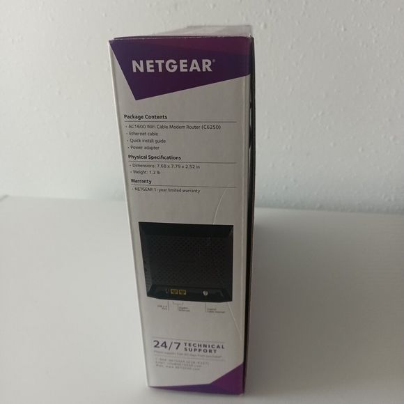 NETGEAR AC1600 WiFi 802.11ac Dual Band Gigabit Cable Modem Router Combo C6250 - Picture 5 of 5